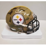 Chase Claypool signed Pittsburgh Steelers camo football mini helmet Fanatics hologram
